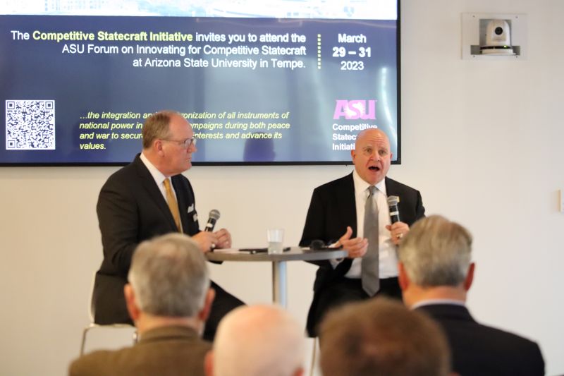 Lt. Gen. H.R. McMaster discusses competitive statecraft with Amb. Michael Polt at the ASU DC Center 