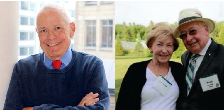 Two photos side by side of an elderly gentleman